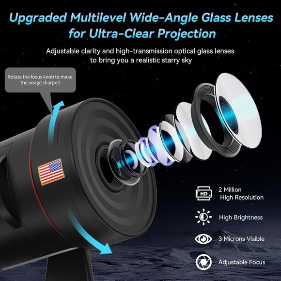 2025 Upgraded] Galaxy Projector, HD Brighter Wider Projection Planetarium Star P - Picture 2 of 8